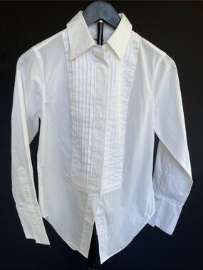 Madewell White Cutaway Tuxedo Shirt Poplin Button Down Size XXS New With Tags